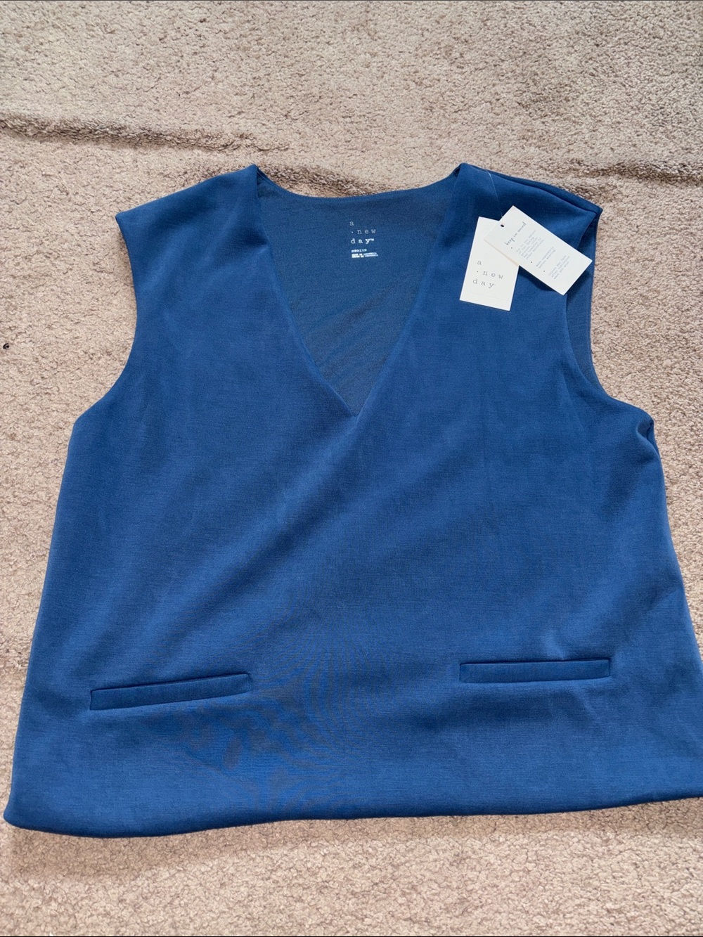 Target Blue V-Neck Sleeveless Knit Top